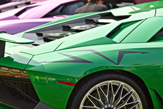 Field of Aventadors and Lambos