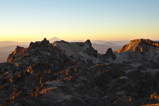 Crags at Lassen Peak and Wayward Hikers